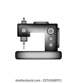 Sewing machine icon on white background. Vector illustration.