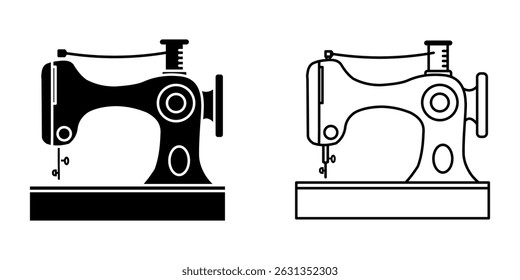 sewing machine icon on white background