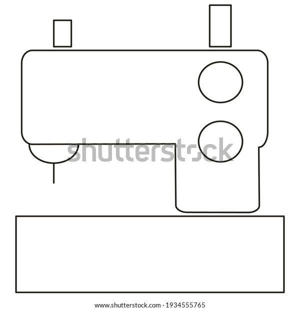 Sewing Machine Icon Outline Drawing Discount Stock Vector (Royalty Free