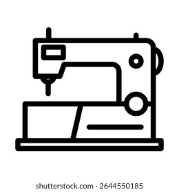Sewing machine icon outline set sign