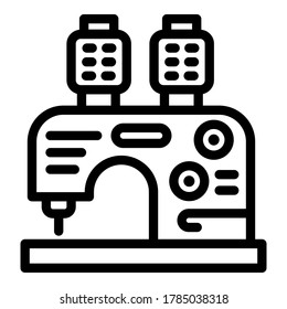 Icono de máquina de coser. Icono vectorial de máquina de coser de esquema para diseño web aislado en fondo blanco