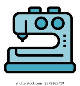 Sewing machine icon outline vector. Art craft. Hand children color flat