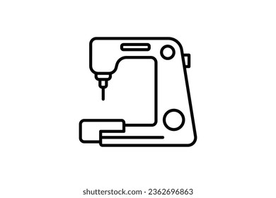 Sewing Machine icon. Icon related to textiles and sewing. Line icon style. Simple vector design editable