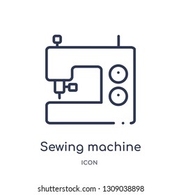 sewing machine icon from sew outline collection. Thin line sewing machine icon isolated on white background.