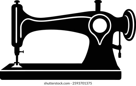 sewing machine icon silhouette vector illustration