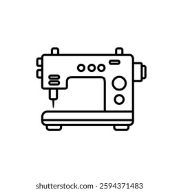 sewing machine icon, simple flat style, illustration, logo sign symbol pictogram template, for ui or ux isolated on white for mobile app, editable