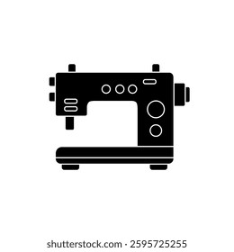 sewing machine icon, simple flat style, illustration, logo sign symbol pictogram template, for ui or ux isolated on white for mobile app, editable