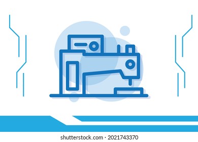 Sewing Machine icon symbol sign from modern artificial intelligence collection for mobile concept and web apps design. Smart robotic and digital technology related vector line icons. 
