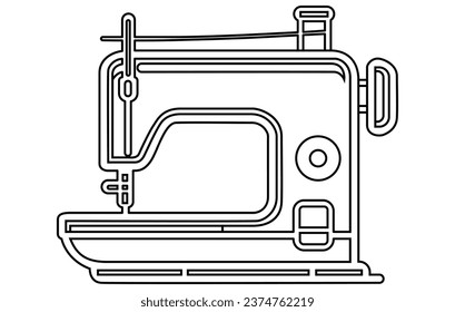 Symbol der Nähmaschine. Maßgeschneidertes Konzept. Vektorgrafik
