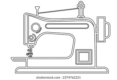 Sewing machine icon. Tailor concept. Vector Outline
