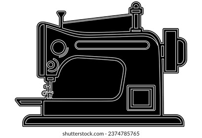Sewing machine icon. Tailor concept. Vector flat Silhouette
