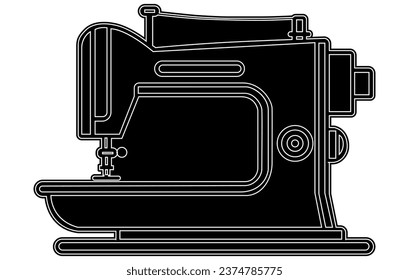 Sewing machine icon. Tailor concept. Vector flat Silhouette
