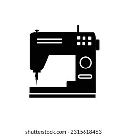Icono de máquina de coser. emblema de sastrería. Ilustración vectorial. 