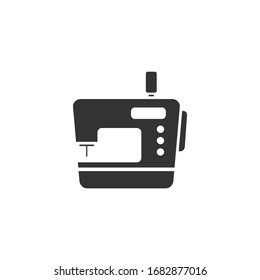 plantilla de icono de la máquina de coser color editable. símbolo vectorial de la máquina de coser aislado en fondo blanco.