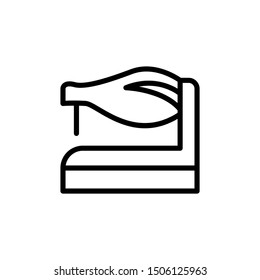 Sewing Machine Icon , Template Logo Design Fashion Clothing Company Emblem Isolated illustration , Simple Clean And Clear Outline Solid Background White
