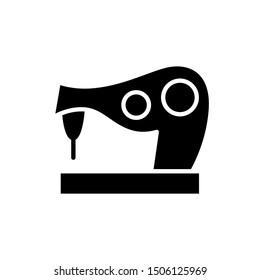 Sewing Machine Icon , Template Logo Design Fashion Clothing Company Emblem Isolated illustration , Simple Clean And Clear Outline Solid Background White
