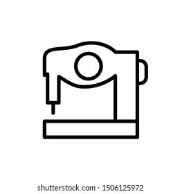 Sewing Machine Icon , Template Logo Design Fashion Clothing Company Emblem Isolated illustration , Simple Clean And Clear Outline Solid Background White
