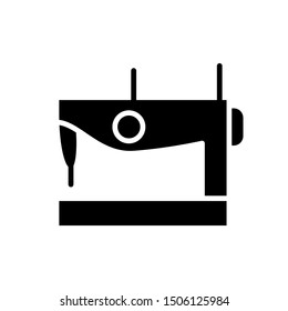 Sewing Machine Icon , Template Logo Design Fashion Clothing Company Emblem Isolated illustration , Simple Clean And Clear Outline Solid Background White
