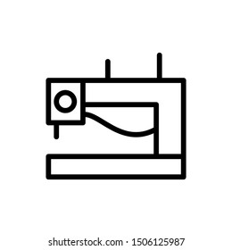 Sewing Machine Icon , Template Logo Design Fashion Clothing Company Emblem Isolated illustration , Simple Clean And Clear Outline Solid Background White
