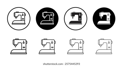 Sewing machine icon Thin line art collection