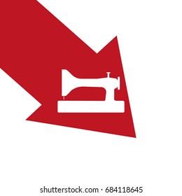 Sewing machine icon vector