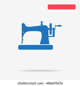 Sewing machine icon. Vector concept illustration for design.