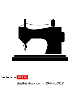 Sewing machine icon vector, filled flat sign, solid pictogram isolated on white. Symbol, logo illustration. Pixel perfect