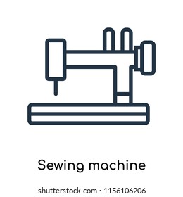 Sewing machine icon vector isolated on white background, Sewing machine transparent sign , thin symbols or lined elements in outline style