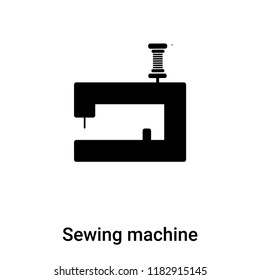 Sewing machine icon vector isolated on white background, logo concept of Sewing machine sign on transparent background, filled black symbol