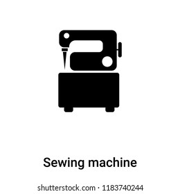 Sewing machine icon vector isolated on white background, logo concept of Sewing machine sign on transparent background, filled black symbol