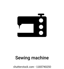 Sewing machine icon vector isolated on white background, logo concept of Sewing machine sign on transparent background, filled black symbol