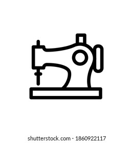 sewing machine icon, vector, line art design editable stroke