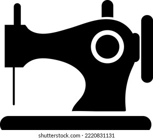 sewing machine icon, vector, line art design editable stroke on white background