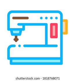 Sewing Machine Icon Vector. Outline Sewing Machine Sign. Isolated Contour Symbol Illustration