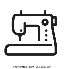 Sewing machine icon Vector, perfect black pictogram illustration isolated On a white background, stitching machines icon symbol illustration, Sewing thread with needle icon, tailoring machine icon