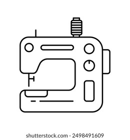 sewing machine icon with white background vector stock illustration