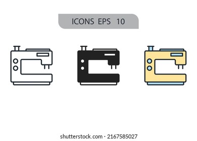 Sewing Machine icons  symbol vector elements for infographic web