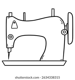 máquina de costura ilustração desenhada à mão vetor de contorno