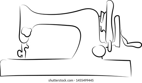 Sewing machine. illustration, vector on white background.