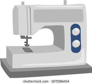 Sewing machine, illustration, vector on white background.