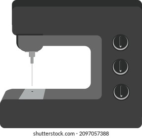 Sewing machine, illustration, vector on a white background.