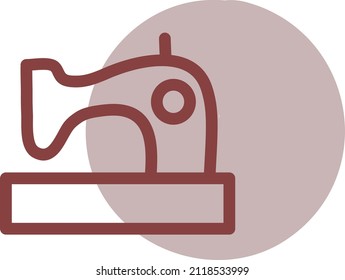 Sewing machine, illustration, vector on a white background.