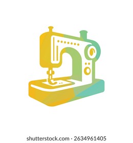 Máquina de costura ilustração logotipo padrão amarelo
