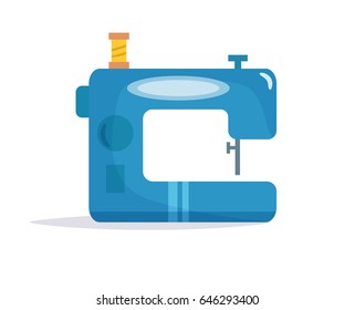 Sewing machine. Isolated art on white background. Vector. Cartoon. Flat