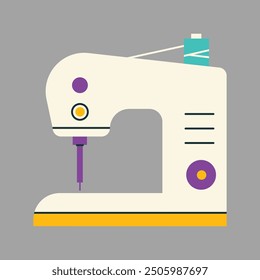 Sewing machine isolated icon design on gray.