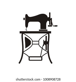 Sewing machine isolated on white background. Vector illustration for tailor shop or sewing.