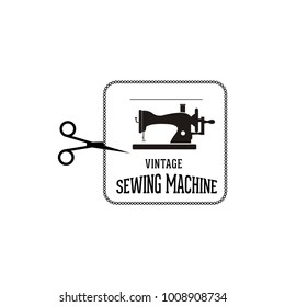 Sewing machine isolated on white background. Vector illustration for tailor shop or sewing.