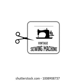 Sewing machine isolated on white background. Vector illustration for tailor shop or sewing.