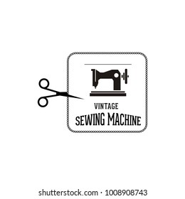 Sewing machine isolated on white background. Vector illustration for tailor shop or sewing.