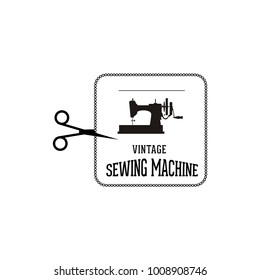 Sewing machine isolated on white background. Vector illustration for tailor shop or sewing.